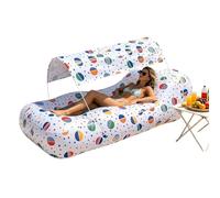 Genérico Tumbona De Aire Inflable - Tumbona para Acampar Sofá De Aire con Parasol Sin Bomba Sofá Inflable Sofa Portátil Al Air Libre Impermeable para Acampar con Sombrilla con Dosel