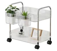 Generico Utility Cart,Acrylic Multi-Layer Trolley Organizer,Cart With Wheels | Transparent Acrylic Trolley For Office Home Kitchen Makeup Laundry Bathroom Dorm Bedroom Pantry Craft Salon