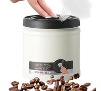 Genérico Vacuum Coffee Canister, Airtight Stainless Steel Food Jar, Nut Cereal Organizer, One-Piece Press Sealed Container for Beans Tea Sugar Nuts Cereal Kitchen Storage, 15,3 x 15 x 11,1 pulgadas