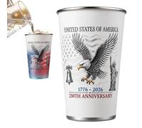 Genérico Vasos Acero Inoxidable | Taza Reutilizable De 500 Ml Que Cambia De Color,Tazas De Café Termosensibles,Para Reuniones Día Independencia Cumpleaños Vacaciones Y Celebraciones Festivas