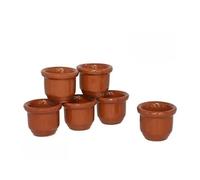 Genérico Vasos de Chupito de Barro Tradicional, Terracota Natural, Pack de 6 Unidades -5cm