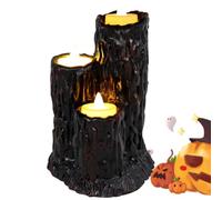 Genérico Vela Halloween sin llama Troncos De Árbol Con Resina LED Sin Llama