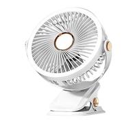 Genérico Ventilador De Escritorio Con Pinza - Ventilador Compacto Para Dormitorio,Luz Nocturna Compacta Recargable USB-C Para Baño Tienda Almacén Exteriores
