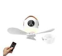 Generico Ventilador de techo portátil, 4 velocidades ajustables, 7200 mAh, con luz y mando a distancia, ventiladores de techo de exterior - para cenador, garaje, , porche, terraza, tejado