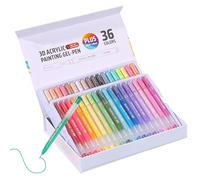 Genérico Vibrante Acrylic Gel Pens - 1,0 mm Fine Tip Markers | Acrylic Painting Gel Pens for Paper Rock Glass Fabric Scrapbook Coloring Writing Drawing Journaling DIY Art Crafts, Artist Paint