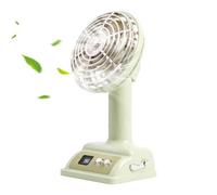 Genérico Vintage Desk Fan - Portable Usb Rechargeable Digital Display,