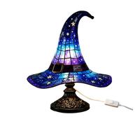 Genérico Witch Hat Lamp - Gothic Resin LED Desk Light Halloween Table Decor