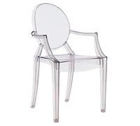 Genérico XITIAhome - Juego de 4 sillas de Comedor Transparentes con reposabrazos, diseño Luis XV, Ghost Chair