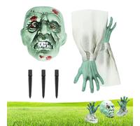 Generico Yard Skeleton - Skeleton Coming out of Ground, Halloween Skeletons Arms, Outdoor Skeletonn Decor, 3 Pieces Realistic Skull Use for Yard Garden Fence Haunted House Lawn Front Door Decor