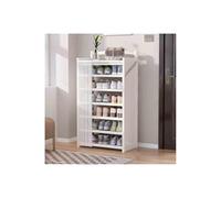 Genérico Zapatero extraíble Giratorio y apilable, Organizador Vertical Ajustable de 6 Niveles de bambú, Organizador Plegable Independiente para Armario y recibidor, no Requiere instalación, almacena