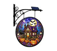 Generisch 2026 Halloween Deko Solar LED Lámpara colgante Halloween con luminosa para jardín, terraza, puerta, valla y otros exteriores, decoración resistente a la intemperie con luz de bajo consumo (F