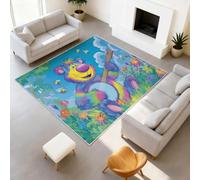 Generisch Alfombra con estampado de dibujos animados de música, vida silvestre, alfombra y cierre de , oso, instrumentos musicales, abejas, alfombra cómoda para salón, dormitorio, habitación juvenil