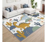 Generisch Alfombra de pelo corto, diseño de dibujos animados, 80 x 150 cm | Habitación infantil dinosaurio cactus lavable alfombra antideslizante dormitorio habitación niña entrada antideslizante