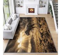 Generisch Alfombra de pelo corto para habitación infantil, salón, 200 x 300 | Habitación infantil dinosaurio tierra lavable alfombra dormitorio habitación niña entrada antideslizante comedor