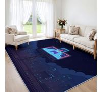 Generisch Alfombra de salón lavable 80 x 150 cm, controlador de cohete, ciudad de pelo corto, antideslizante, para comedor, oficina, dormitorio