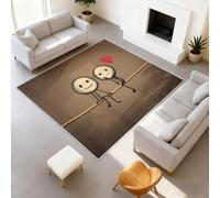 Generisch Alfombra suave minimalista grafiti romántica pareja alfombra lavable figura figura corazón marrón alfombras resistentes a la luz para entrada felpudo felpudo 50 x 80 cm
