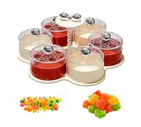 Generisch Bandeja de servir dividida - Placa giratoria para frutos secos y aperitivos | Bandeja de frutas con tapa, para buffet, niños, adultos, viajes, picnic, catering, eventos