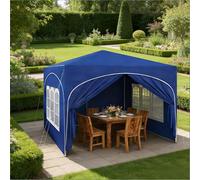 Generisch Cenador de jardín plegable de 3 x 3 m, color azul, protección UV 50+, resistente al agua 210D, tela Oxford 210D, con bolsa de transporte, estacas y cuerdas para jardín, fiesta, pícnic, playa