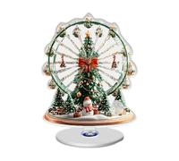Generisch Centro de Navidad - Base giratoria con diseño de árbol de Navidad, 2D Ferris Wheel Ornament Display, Eye-Catching Table Decoration, Easy to Assemble for Wedding, Party, Fireplace