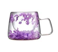 Generisch Clear Mug With Flowers - Taza de café con flores secas de 200 ml