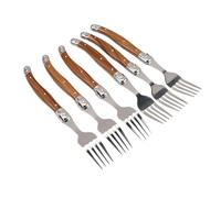 Generisch Compatible con 6 piezas, mango de madera, cuchillo for carne, tenedor, colección comida occidental y cubiertos acero inoxidable(6pcs fork set)