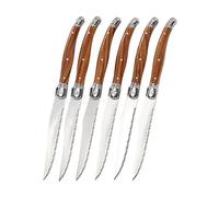 Generisch Compatible con 6 piezas, mango de madera, cuchillo for carne, tenedor, colección comida occidental y cubiertos acero inoxidable(6pcs knife set)