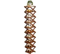 Generisch De madera - máximo orden sin herramientas | Soporte plegable para zapatos de bambú con varios niveles | Para pasillo, armario y garaje, diseño que ahorra espacio en la naturaleza o