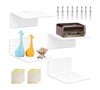 Generisch Estantería transparente para la pared, multifunción, 4 piezas, 10 cm, estantería flotante para dormitorio, estantería, álbum, cocina, baño, sala de estar