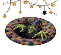 Generisch Felpudo de Halloween Ilusión Óptica Alfombra Antideslizante