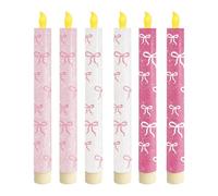 Generisch Flameless Taper Velas 6 piezas San Valentín LED Candelabro | Velas a pilas con efecto parpadeante para decoración de mesa, chimenea, mesa de comedor, fiesta, exterior, Navidad