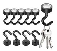 Generisch Ganchos magnéticos fuertes, 10 unidades, montaje en pared | Durable titular de llaves para cocina dormitorio refrigerador garaje barco aula taquilla toalla herramienta
