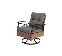 Generisch Juego de 3 mecedoras giratorias para exteriores, 2 sillas + 1 mesa auxiliar, giratorio 360°, ratán de polietileno, hasta 250 libras por silla, cojines extraíbles, para jardín, terraza