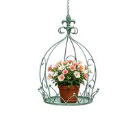 Generisch Macetero colgante de metal vintage, 25 x 35 cm, cesta colgante para plantas, resistente para balcón, jardín y terraza, cesta decorativa de hierro