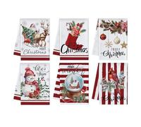 Generisch Paños de cocina navideños - 6 piezas decoración estacional para el hogar | toallas de té de Navidad decoraciones de invierno - para vacaciones de invierno, casa, granja, interior,