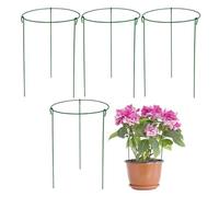 Generisch Peony Rings - 9.84x15.57inch Heavy Duty Iron, Weatherproof Round Cage, 4 Piece Stake Set, Flower Support Frame | Soporte de hortensias de metal para orquídeas de rosa Dahlia Vine Home Garden