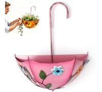 Generisch Plantador colgante, paraguas para plantas de exterior, maceta de flores montada en pared de hierro para valla de jardín, cesta de plantas decorativa vintage creativa, maceta de flores sin