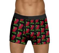Generisch Ropa interior estampada para hombre con diseño de San Valentín burbuja roja rosa de amor cintura media romántica idea de regalo, verde, S
