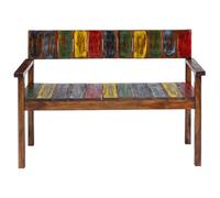 Generisch Sillas de comedor 4 piezas madera maciza | Diseño vintage, hecho a mano, soporta hasta 110 kg, mezcla de colores única