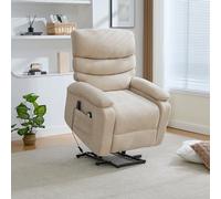 Generisch Sillón de relax eléctrico con ayuda para levantarse, masaje y calor, color caqui