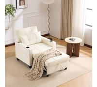 Generisch Sofá cama extensible 3 en 1 individual con soporte para bebidas y conexión USB, sillón ajustable, silla de dormir, ahorra espacio para habitaciones pequeñas, apartamentos, habitaciones de