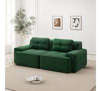 Generisch Sofá modular de pana verde de 2 plazas, sofá en la nube, asiento profundo, sin boneless Loveseat Sofá cama sofá cama moderno sofá de salón moderno apto para mascotas, sin montaje