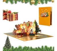 Generisch Tarjetas de Navidad - Navidad Cards | 3D Holiday Greeting Carrds With Music And Light | Decoración de mesa para Cumpleaños Graduación Sala de Clases Escolares Familiares
