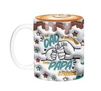 Generisch Taza de papá, mejor taza de papá, tazas de café para diseño 3D, botella de 350 ml, impresión a doble cara para beber agua, deportes, cumpleaños, Navidad