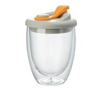 Generisch Taza térmica aislada de transparente de 350 ml, doble | Taza de espresso | Resistente al calor, para café, té, borosilicato a prueba de fugas, soporte para líquidos calientes y