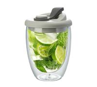 Generisch Taza térmica aislada de transparente de 350 ml, doble | Taza de espresso | Resistente al calor, para café, té, borosilicato a prueba de fugas, soporte para líquidos calientes y