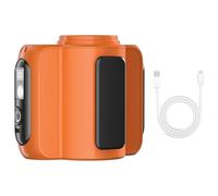 Generisch Under Shirt Fan Camping Wearable Fan, Rechargeable Cooling Device with Light, Multifunctional Blower for Outdoor Work, Fishing, Hiking, Backpacking, Climbing, Green, Orange