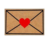 Generisch Valentines Door Mat - Love Letter Envelope Welcome Rug, Romantic Heart Entry Carpet, Skid Resistant Rubber Backing, Dirt Trapping Bristle Texture, Home Accessory for Front Porch Hallway