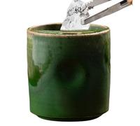 Generisch Vaso de cerámica brillante, vaso grande de agua, soporte líquido aislado de 6,7 pulgadas con protector antisalpicaduras, olla de beverage artística, producto rústico con decoración clásica