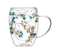 Generisch Vaso de de doble pared con flores secas | Flores secas con doble aislamiento, vasos decorativos para jugo y chocolate con leche