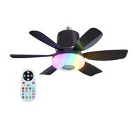Generisch Ventilador de techo con mando a distancia de 3 niveles ajustable | Iluminación LED integrada para interiores, hogar, dormitorio, sala de estar, cocina, dormitorio, oficina, apartamento
